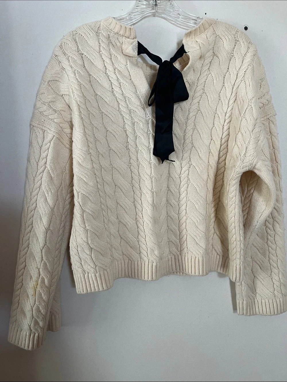 J. Crew Cream Cable Knit Crewneck Sweater